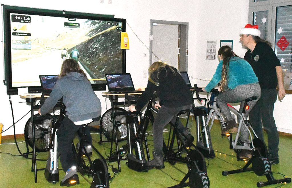 Virtuelles Radrollentraining in der Schule